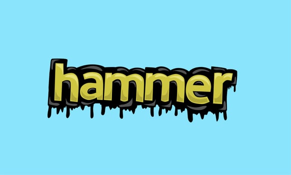 HAMMER writing vector design on blue background