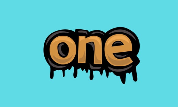 ONE writing vector design on blue background