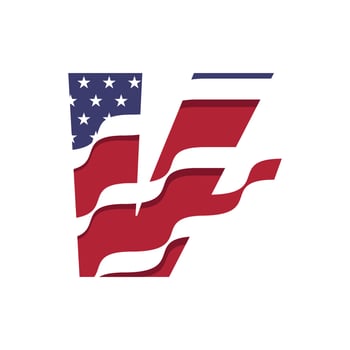 American Alphabet Flag V vector