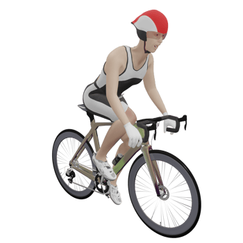 bicycle racer woman 3d illustration png