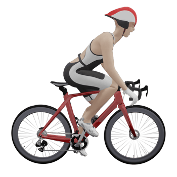 bicycle racer woman 3d illustration png