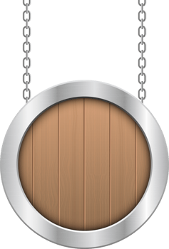 Wooden hanging board with metallic frame clipart design illustration png