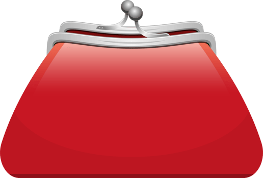 Purse bag for coins clipart design illustration png