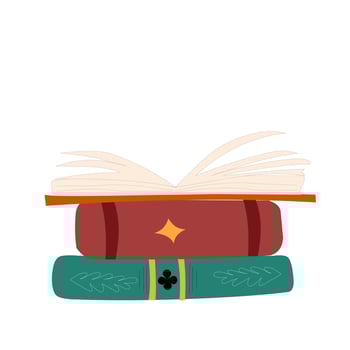 pile of vintage books vector