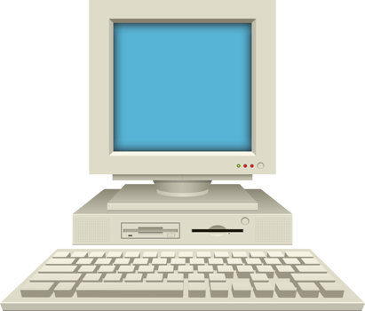 Old vintage pc clipart design illustration png