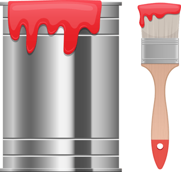 Paint brush and can clipart design illustration png