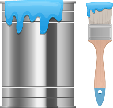 Paint brush and can clipart design illustration png