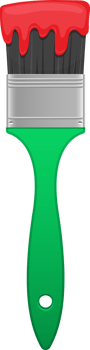 Paint brush and can clipart design illustration png