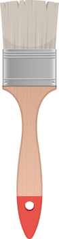 Paint brush and can clipart design illustration png