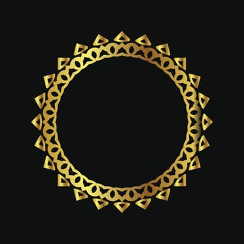 round ornament with luxury color isolated on black background vector