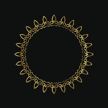 round ornament with luxury color isolated on black background vector