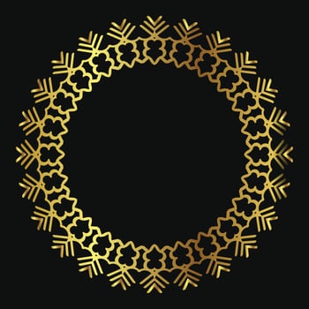 round ornament with luxury color isolated on black background vector
