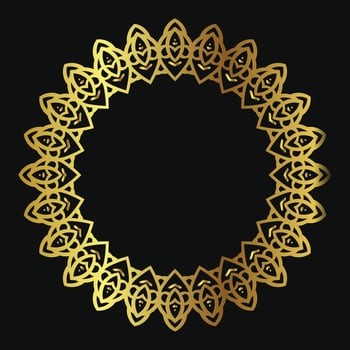 round ornament with luxury color isolated on black background vector