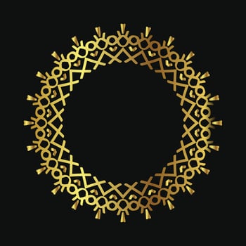 round ornament with luxury color isolated on black background vector