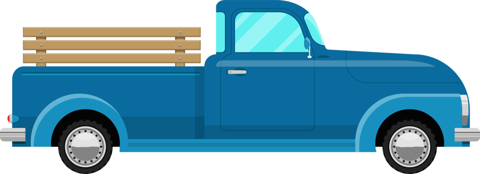 Retro pickup clipart design illustration png