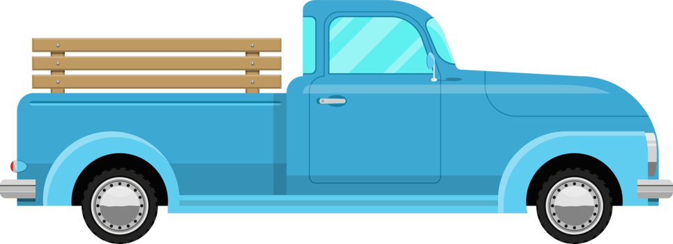 Retro pickup clipart design illustration png