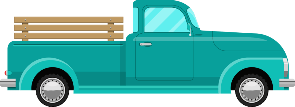 Retro pickup clipart design illustration png