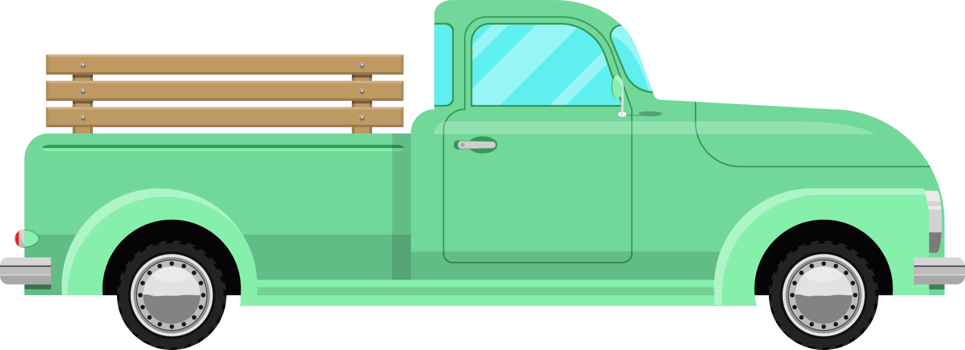 Retro pickup clipart design illustration png