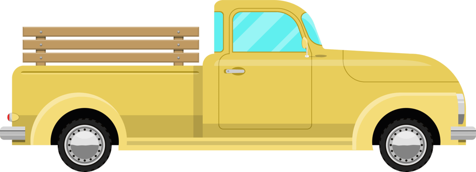 Retro pickup clipart design illustration png