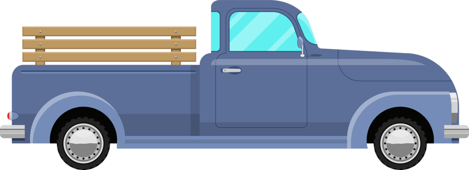 Retro pickup clipart design illustration png