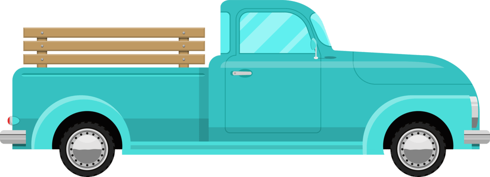 Retro pickup clipart design illustration png