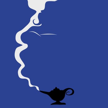 smoke out from arabian oil lamp vector