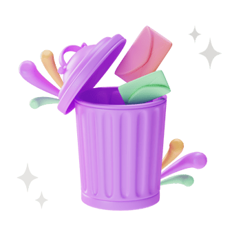 Object Element UI, Trash With letter, 3d illustration png