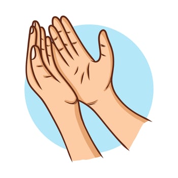 Pray Hand Gesture Icon. Spirituality Faith Mascot Vector Illustration. Worship Symbol Hands Logo
