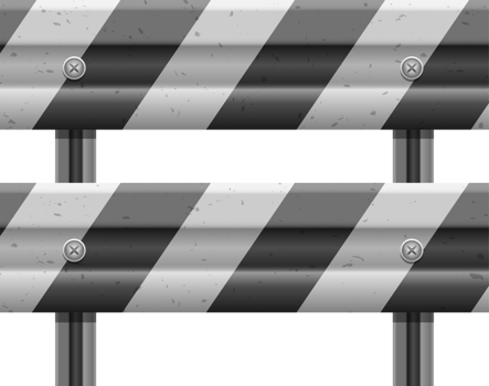 Metallic road barrier fence clipart design illustration png