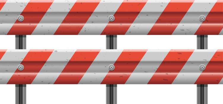 Metallic road barrier fence clipart design illustration png