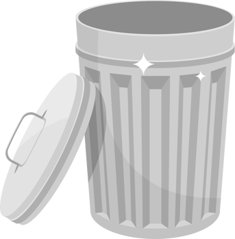 Metallic trash can clipart design illustration png