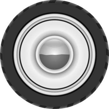 Retro car wheel clipart design illustration png