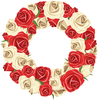 Flower wreath clipart design illustration png