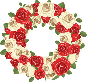 Flower wreath clipart design illustration png