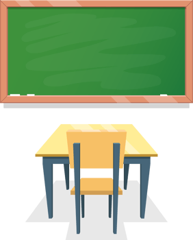 School desk clipart design illustration png