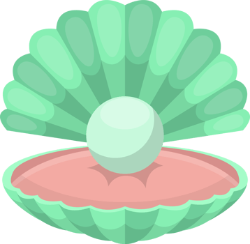 Sea shell with pearl clipart design illustration png