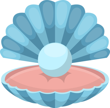 Sea shell with pearl clipart design illustration png