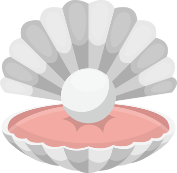 Sea shell with pearl clipart design illustration png