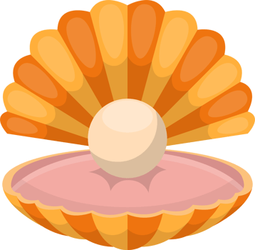 Sea shell with pearl clipart design illustration png