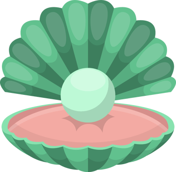 Sea shell with pearl clipart design illustration png