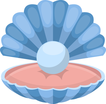 Sea shell with pearl clipart design illustration png