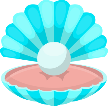 Sea shell with pearl clipart design illustration png