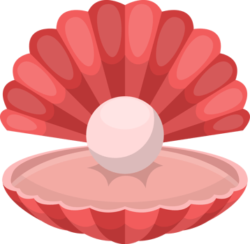 Sea shell with pearl clipart design illustration png