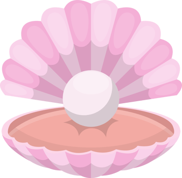 Sea shell with pearl clipart design illustration png
