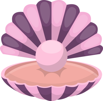 Sea shell with pearl clipart design illustration png