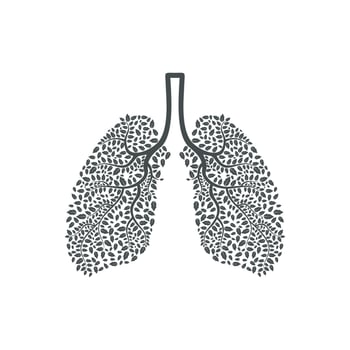 healthy lung, lung care, human lungs, natural lungs logo template design vector