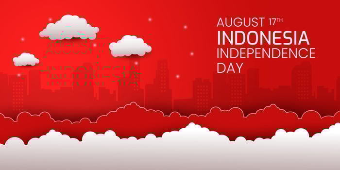 August 17th. Indonesia Happy Independence Day greeting card, banner and logo background texture. - Vector