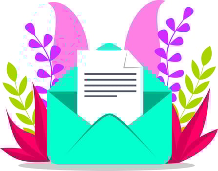 Newsletter and Email  Flat Design. illustration E-Mail, Newsletter, Envelope, Mail, Icon vector