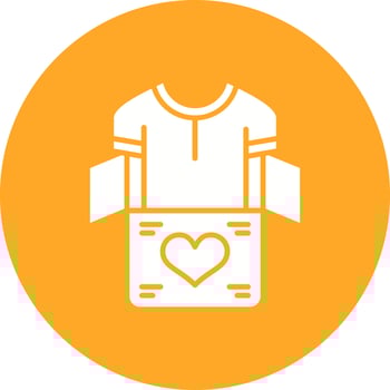 Clothes Donation Glyph Circle Background Icon vector