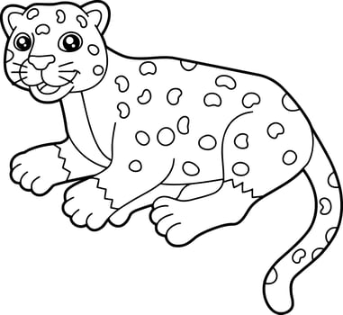 Tiger Animal Coloring Page For Kids vector